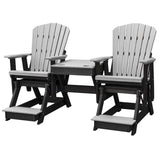 American Furniture Classics Balcony Height Table Double Glider, Light Gray & Black