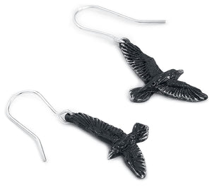 Alchemy Gothic Black Raven Earrings Fashion Jewelry