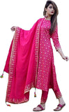 Anni Designer Women'S Straight Cotton Kurta With Palazzo & Dupatta (Navlik-Off_White-001_Xxl_Off-White_Xx-Large),Assorted,2XL