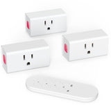 SURNICE Mini Remote Control Outlet On Off Switch Plug for Christmas Lights, 260ft RF Range, Wireless Remote Light Switch 1800W/1