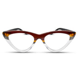 Brown Stripes Cat Eye Reading Glasses for Women with Sturdy Made - Spring Hinges Eyeglasses Frame - Cateye Womens Readers - Tren