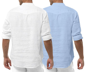 Royalscout Men'S Cotton Polyester Blend Solid Regular Fit Full Sleeve Short Kurta | Ethnic, Lightweight Summer Kurta For Daily & Occasion Use White-Sky 3Xl