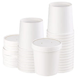 Giwrmu 16 oz 25 Pcs Paper Soup Cups with Lids, Disposable Soup Cups, Ice Cream Containers, White Disposable Soup Containers Whit