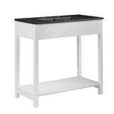 Modway Altura 36 MDF Ceramic and Particleboard Bathroom Vanity in White/Black