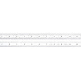 Starrett Full Flexible Steel Rule with Satin Chrome Finish, Quick Reading, and Inch Graduation - 5R Graduation, 18 Length, 1/50 