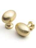 BEILEIOU Oval Brushed Gold Cabinet Knobs, Zinc Alloy for Drawer Knobs for Dresser Cupboard Wardrobe (2, Brushed Gold, Egg knob)