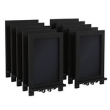Flash Furniture Canterbury 10 Pack Tabletop Magnetic Chalkboards - Black Finish - 9.5 x 14 - Metal Folding Legs - Hanging Messag