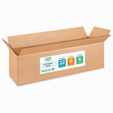 Long Moving & Shipping Boxes 22x6x6 inches (10-Pack) - Extra Strength 200 lb vs Regular - Corrugated Packing Boxes for USPS/UPS/