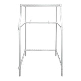 Magic Chef Compact Metal Laundry Rack Stand with Opening for Washer and Shelf for Dryer