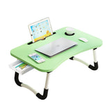 Lap Laptop Desk with Storage Drawer, Holders for Cup and Tablet, Laptop Bed Tray Table with Foldable Legs, Laptop Bed Stand, Por