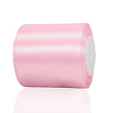 Light Pink Ribbon 4 Inch Wide - 25 Yards Blush Pink Satin Ribbon for Ribbon Cutting Ceremony Grand Opening, Wedding Chair Sash, 