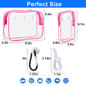 Everfunny 3 Packs Clear Bogg Beach Tote Bag with 2 Pack Insert Hooks Accessories for Bogg Bags Travel Makeup Clean Toiletry Brus