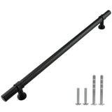 Modket 5 Pack Modern Round Bar Cabinet Handle 304 Stainless Steel - 12-5/8 Overall Length, 10-1/8 (256mm) Hole Center, Matte Bla