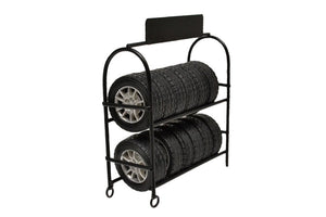American Diorama Metal Tire Rack With Rims And Tires For 1:24 Scale Models 77530
