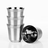 DECOLUSH 75mL (2.5 Ounce) Stainless Steel Espresso Cups - 4 Pack Double Wall Insulated Cups Demitasse Cups Coffee Cup For Drinki