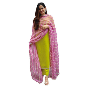 Gosriki Women'S Rayon Solid Kurta With Palazzo And Dupatta (Lahariya-Parrot-Sty_S_Green_Small),Green,,B098QQGSPN