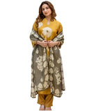 Gosriki Women'S Rayon Viscose Printed Straight Kurta With Pant & Dupatta (Panuja Yellow-Gs_L_Yellow_Large),Yellow,,B0F29J2CBQ