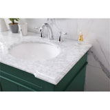 Elegant Decor Wesley 60 Solid Wood Steel Double Bathroom Vanity Set - Green