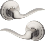 Kwikset Tustin Interior Passage Door Handle, Lever For Closet and Hallway Doors, Reversible NonLocking Handle Lever, Satin Nick