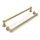 khtumeware 5 Pack 10 inch(256mm) Hole Center Brushed Brass Cabinet Pulls Solid Heavy-Duty Warm Brass Kitchen Cabinet Hardware fo