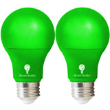 Bluex Bulbs 2 Pack Bluex LED A19 Green Light Bulb - 9W (60Watt Equivalent) - E26 Base LED Green Lights, Party Decoration, Porch,