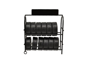 American Diorama Metal Tire Rack With Rims And Tires For 1:24 Scale Models 77530