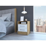 Eter Nightstand -Bedroom -White / Light Oak