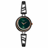 Timex Fria Analog Watch For Women With Green Round Dial & Gunmetal Brass Bracelet Band Water Resistant Women'S Wrist Watches - T