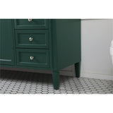 Elegant Decor Park Avenue 60 Metal Mdf Marble Single Bathroom Vanity In Green
