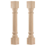 Btowin 35 1/2-inch H 5-inch W 5-inch D Wood Carved Fluted Cabinet Columns, 2Pcs Unfinished Massive Replacement Kitchen Island Co