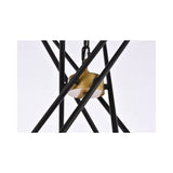 Living District Casen 6-Light Mid-Century Metal Pendant In Black And Brass