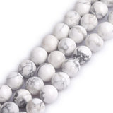 GEM-Inside Howlite Gemstone Loose Beads 12MM White Round Crystal Energy Stone Power for Jewelry Making 15