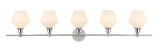 Living District Indoor Modern Home Decorative Bright Ceiling Gene 5 Light Chrome And Frosted White Glass Wall Sconce