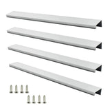 LC LICTOP 300mm/11.8 Finger Edge Tab Pull Concealed Handle for Home Kitchen Door Drawer Cabinet 224mm/8.8 Hole Spacing Silver 4P