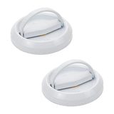 FarBoat 2pcs Round Embeded Hidden Concealed Handles Recessed Flush Pulls for Cabinet Door Closet Cupboard (74mm/2.9inch OD White