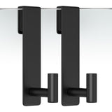 WUIVIUT T-Shape Heavy-Duty Stainless Steel Over The Glass Door Hooks - Frameless Glass Door Hooks for Bathroom Shower Towel Hold