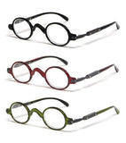 Calabria R314/R501S Vintage Metal Reading Glasses +4.00 Black/Olive/Red 3 Pack Men Women Designer Professor Round Readers