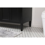 Elegant Decor Park Avenue 60 Solid Wood & Metal Double Bathroom Vanity In Black