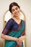 Flosive Womens Present Banarasi Soft Lichi Silk Saree Beautiful Jacquard Rich Pallu Design Work Zari Woven Kanjivaram Silk Style Saree With Soft Lichi Silk Blouse Piece Ayn Royal (R Rama)