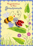 Designer Greetings Bumble Bee and Ladybug New Grandparents Congratulations Card