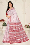 Tamaira Fashion Women'S Plain Cotton Saree (2536_White&Dustypink