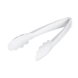 Restaurantware Tongs 10 Pack Of 7 1/2 Heavy-Duty Plastic Kitchen Tongs with Scalloped Edges Disposable White Serving Utensils fo