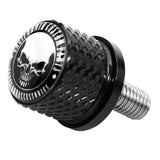 Black Stainless Knurled Fender Rear Seat Bolt Screw for Indian Scout 2015-2020 All Models -Skeleton Skull