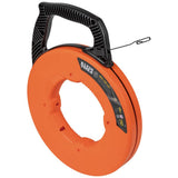 Klein Tools 56334 Electrical Fish Tape, 240Foot Steel Wire Puller with Double Loop Tip, Optimized Housing and Handle, For Heavy