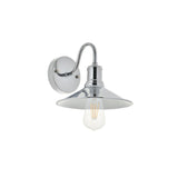 Living District Etude 1-Light Mid-Century Metal Wall Sconce In Chrome