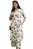 Gosriki Women'S Rayon Viscose A-Line Printed Kurta With Pant (Papmoni Cream-Gs_L_Cream_Large),Cream,,B0DZ2S3157