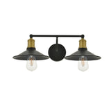 Living District Etude 2-Light Metal Wall Sconce In Brass And Black