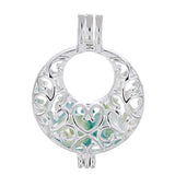 Vie jeune 10pcs Silver Moon Pearl Cage Silver Beads Cage Locket Pendant Jewelry Making Supplies-For Oyster Pearls, Essential Oil