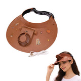 Wearable Neck Fan With Sun Visor | Usb Rechargeable HandsFree Cooling Fan Cap | Adjustable Headband Portable Mini Fan | Lightwe