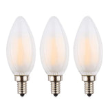 OPALRAY C35 2W LED Candelabra Bulb, Dimmable, LED Filament Lamp, 2700K Warm White Light, Frosted Glass Cover, E12 Small Base, 25